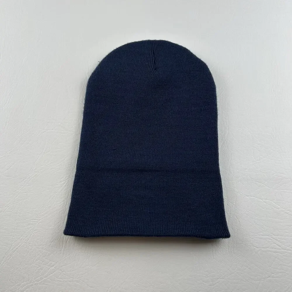 Nike Navy Cuffed Beanie Hat Embroidered Logo One Size Unisex Adult Knit